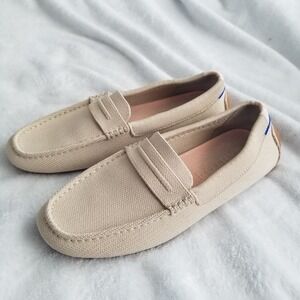 Rothy's The Driver Loafers Shoes Womens 8.5 Tan Poly Knit Driving Slip On EUC